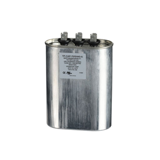 TP-CAP-70/5/440-A - 70+5MFD 440VAC Oval Run Capacitor