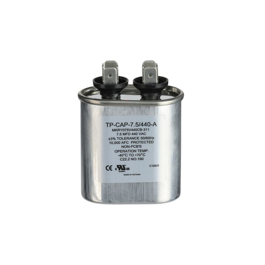 TP-CAP-7.5/440-A - 7.5MFD 440VAC Oval Run Capacitor