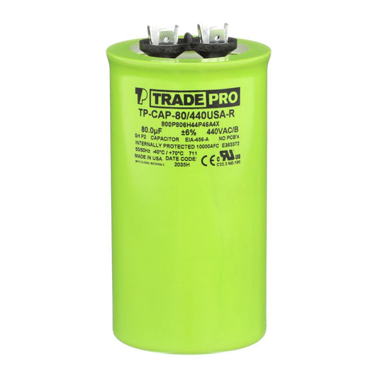 TP-CAP-80/440USA-R - Round Run Capacitor 80 MFD 440/370V (Made in USA)