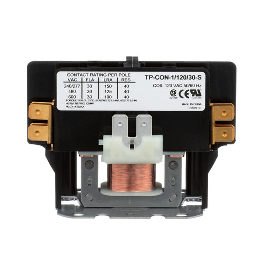 TP-CON-1/120/30-S - 1 Pole - 120V - 30 Amp Contactor with Screws