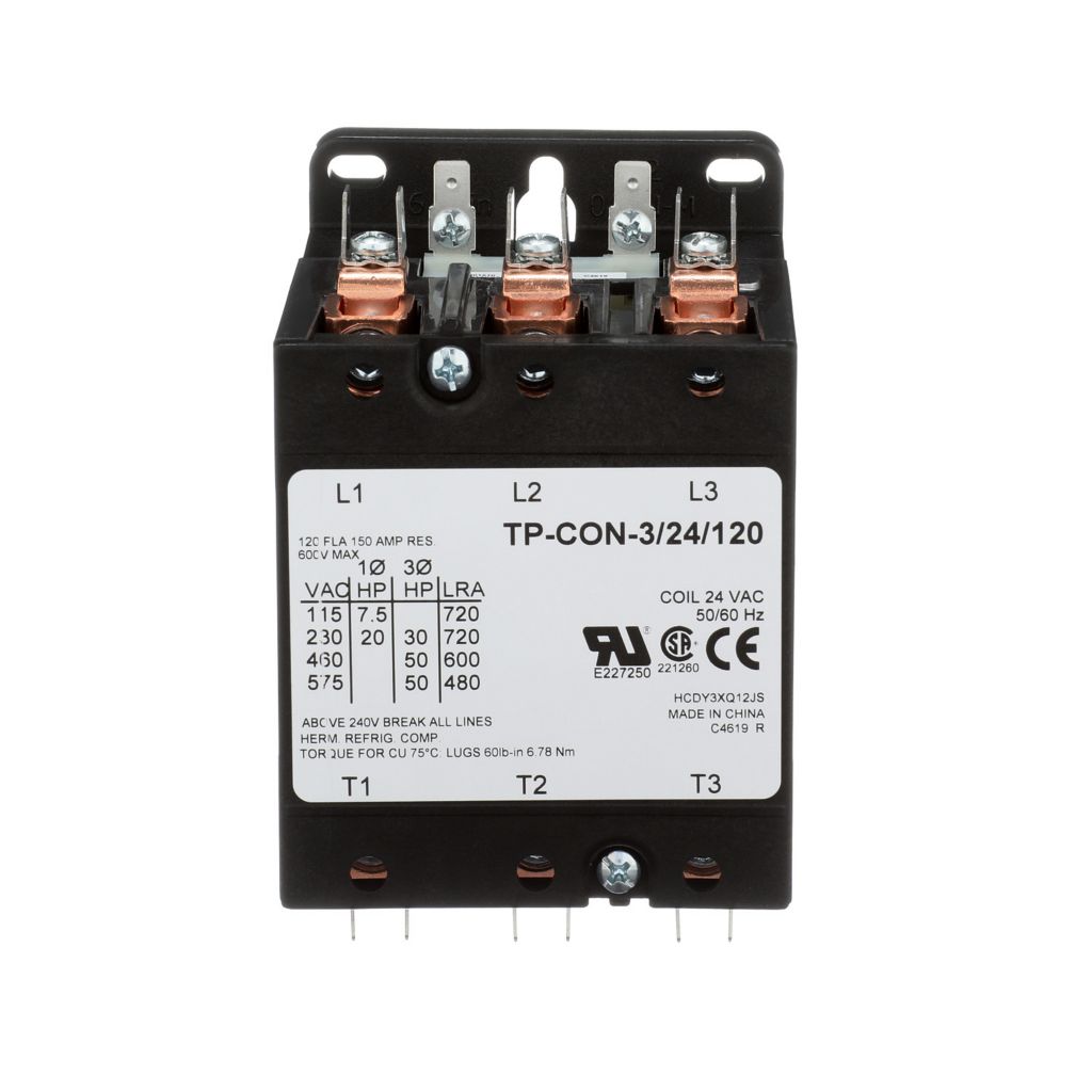 TP-CON-3/24/120 - 3 Pole - 24V - 120 Amp Contactor