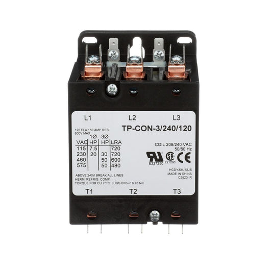 TP-CON-3/240/120 - 3 Pole - 240V - 120 Amp Contactor