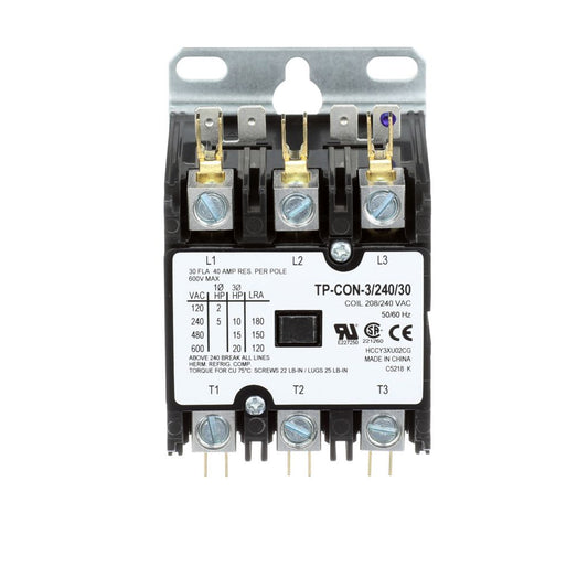 TP-CON-3/240/30 - 3 Pole - 240V - 30 Amp Contactor