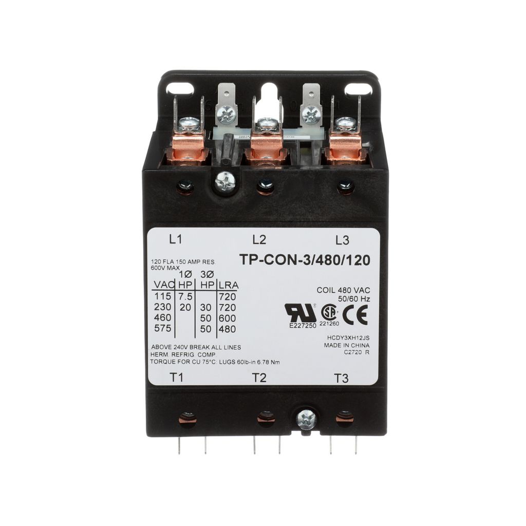 TP-CON-3/480/120 - 3 Pole - 480V - 120 Amp Contactor